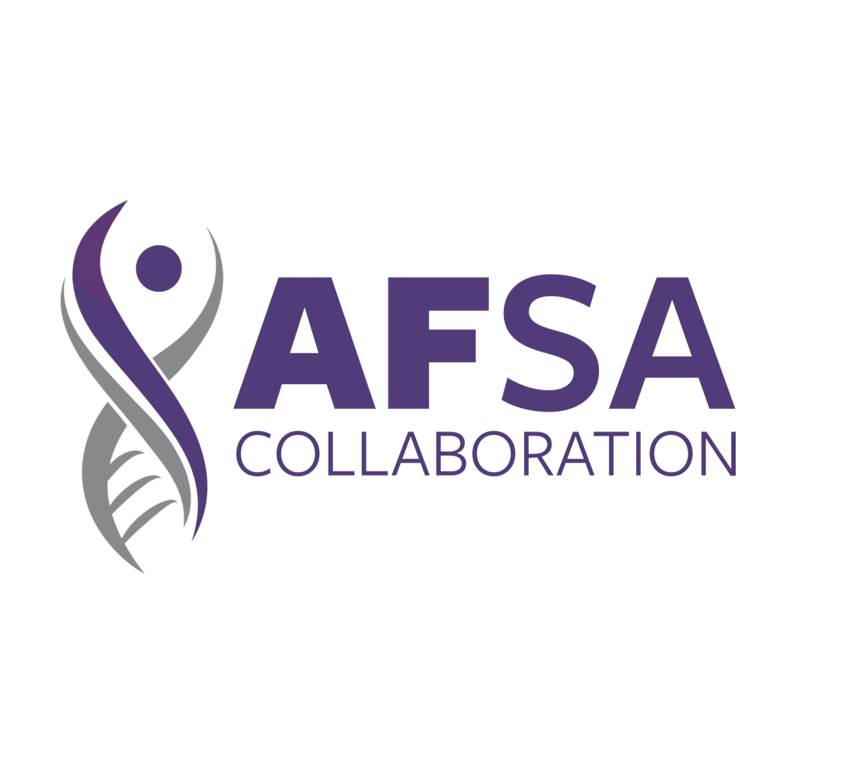 Logo de la collaboration avec Animal-Free Safety Assessment (AFSA) avec texte violet sur fond blanc.