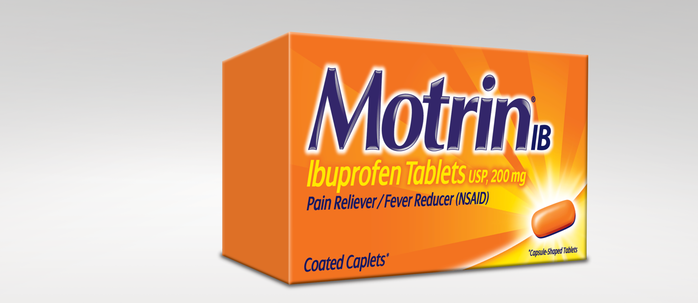 Schachtel mit Motrin-Produkt